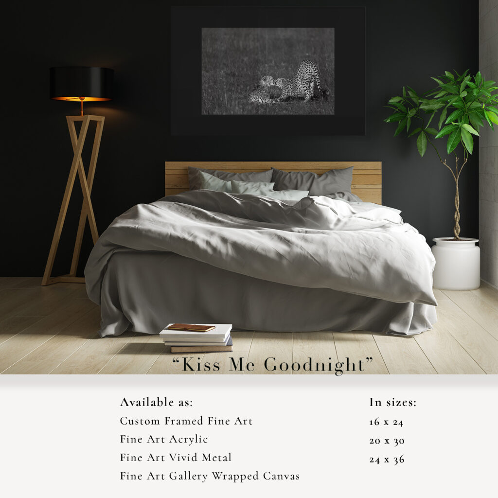 Minimalist bedroom with cozy bed and soft lighting.